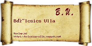 Bölcsics Ulla névjegykártya